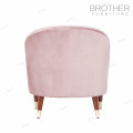 Tissu rose moderne de style américain capitonné chaise en bois simple de sofa avec le haut arrière